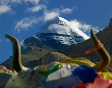 Cloudy view Mount Kailash
