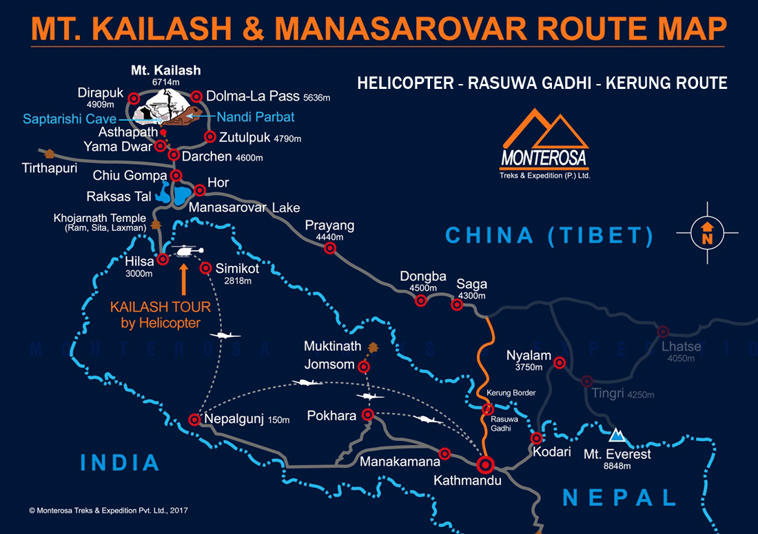 Kailash Tour Map 